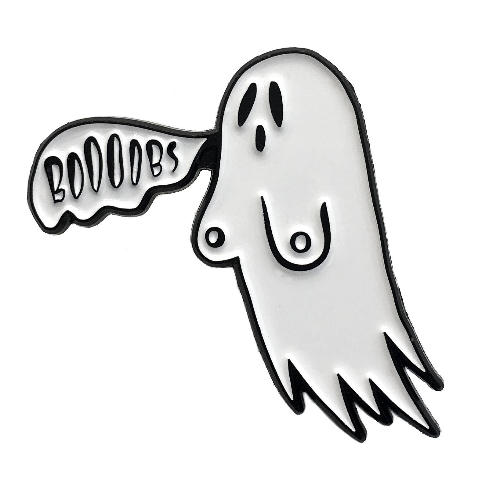 "Boobs" Funny Ghost Goth Fashion Halloween Enamel Pin