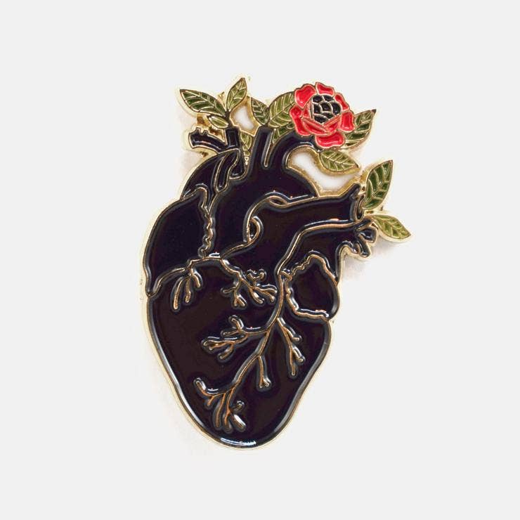 Heart Flower Pin