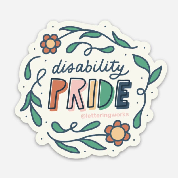Disability Pride Flowers 3" Sticker
