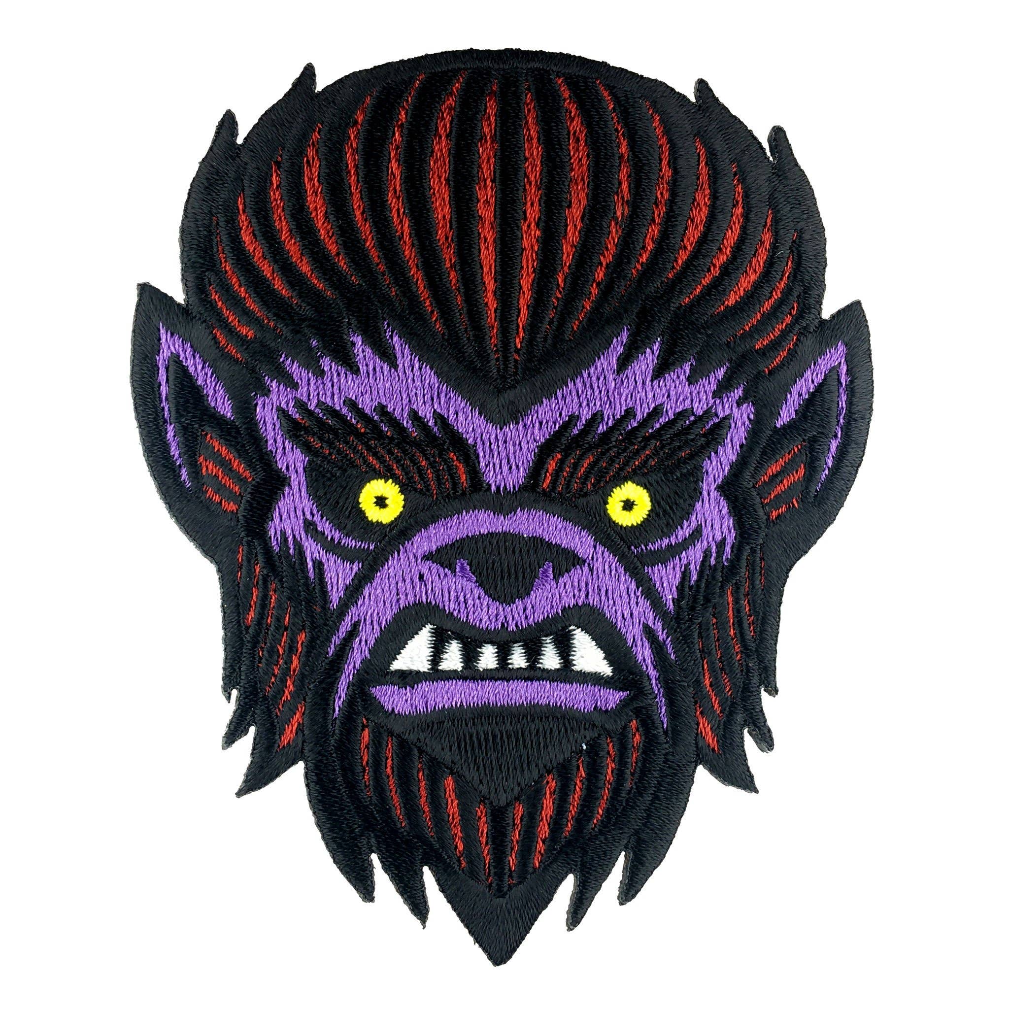 Wolf Man head embroidered patch