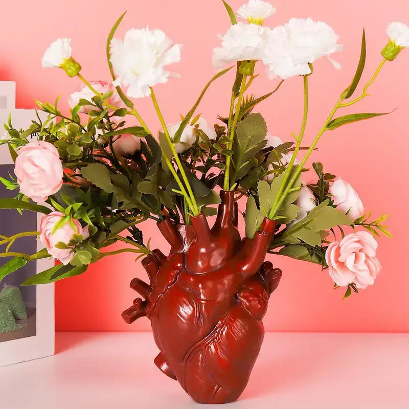 Heart-Shaped Resin Flower Vases, Stunning Decorative 6.5X4.5