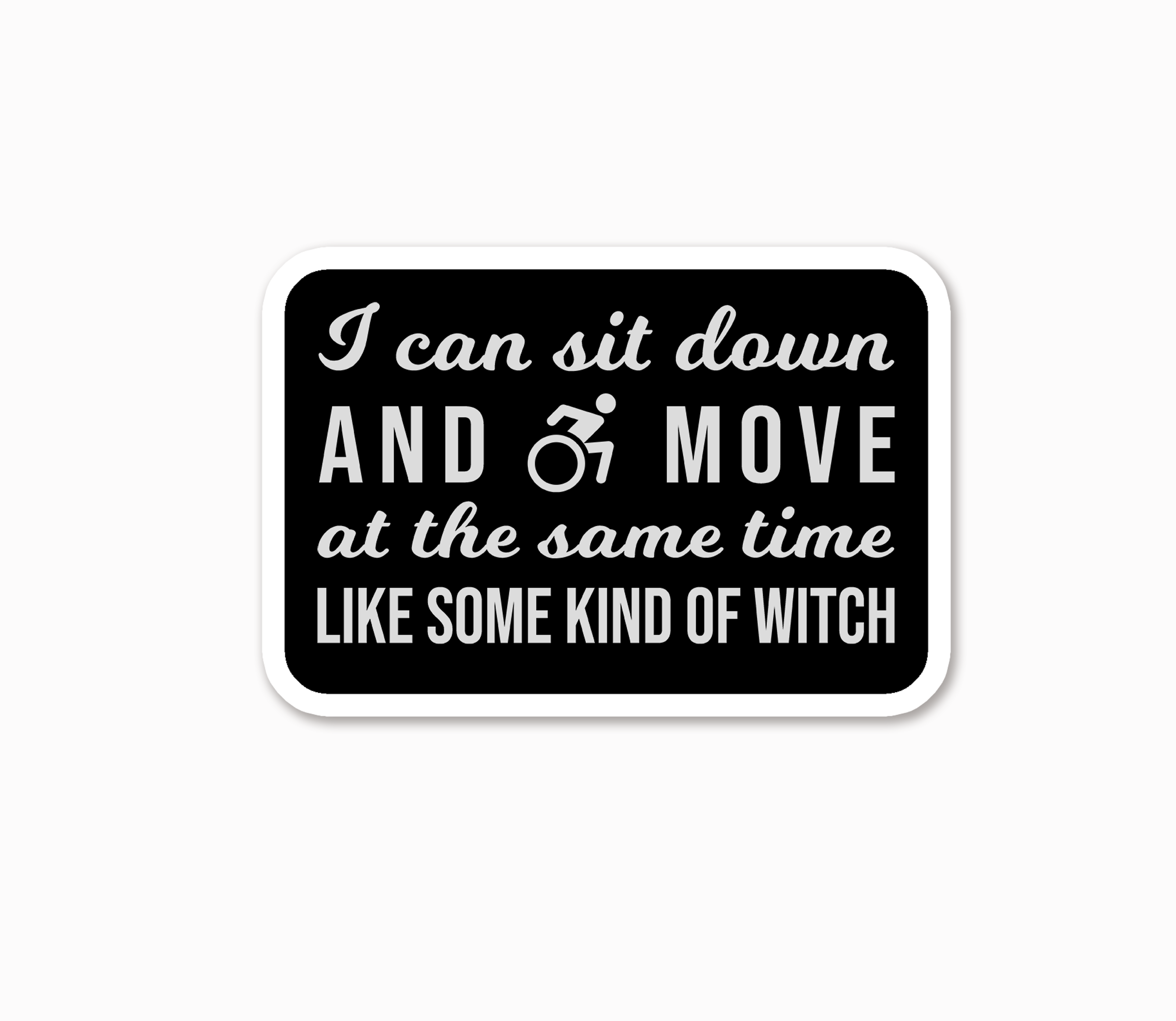 Wheelchair Witch Sticker - Funny Disability Sticker - 3"