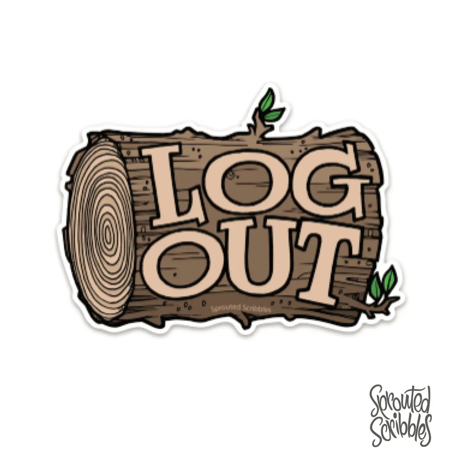 Log Out Sticker - Funny Humor Social Media Internet