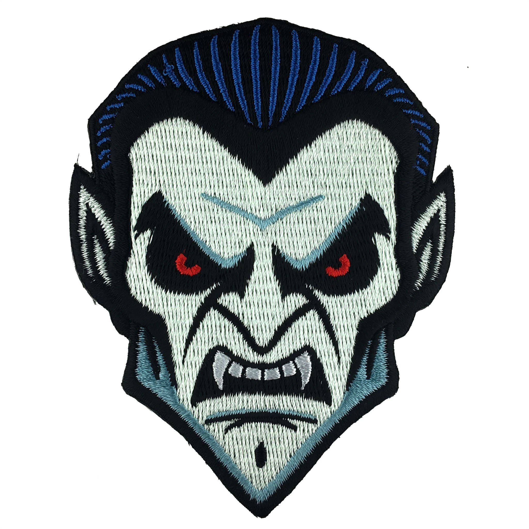 Dracula head embroidered patch
