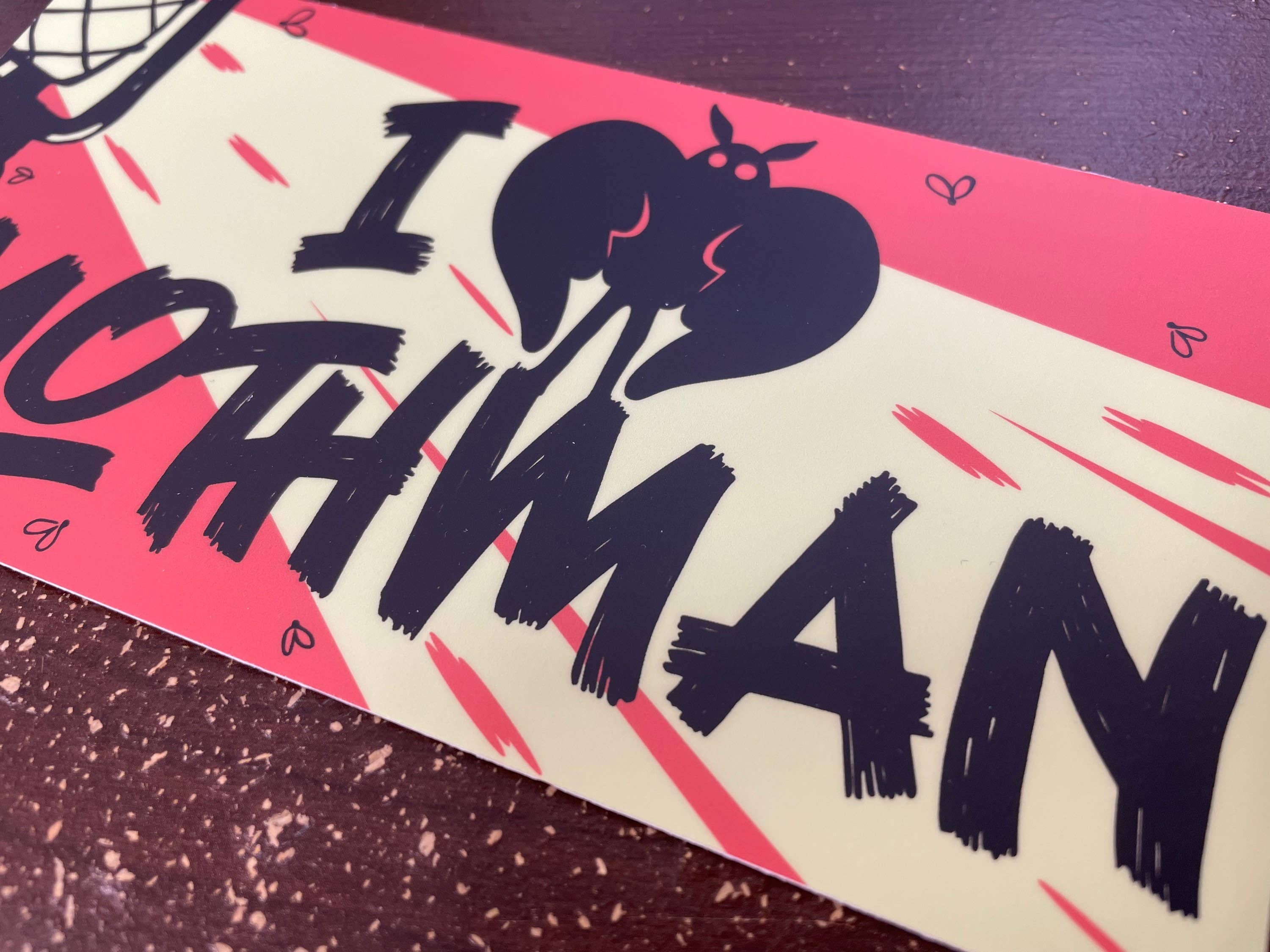 I Love Mothman. Cryptid Bumper Sticker.