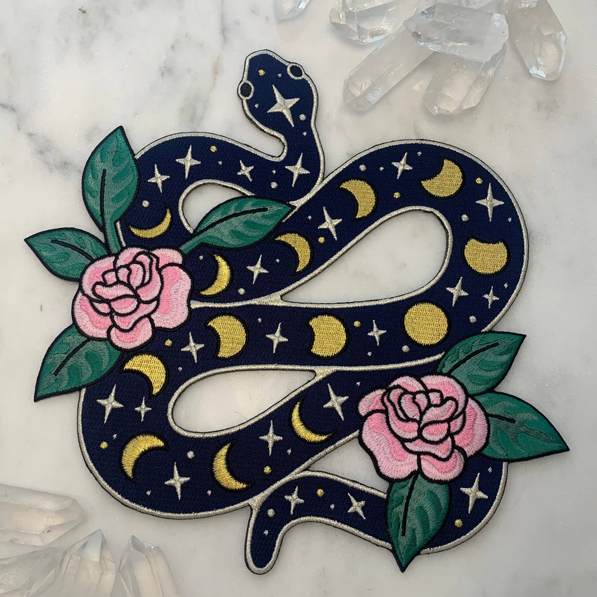 Snake w/ Moon Phases XL Back Patch | Madam Clutterbucket's Neurodiverse ...