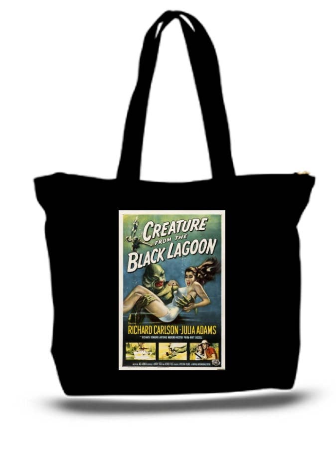 Creature From The Black Lagoon Poster Large Tote Grocery