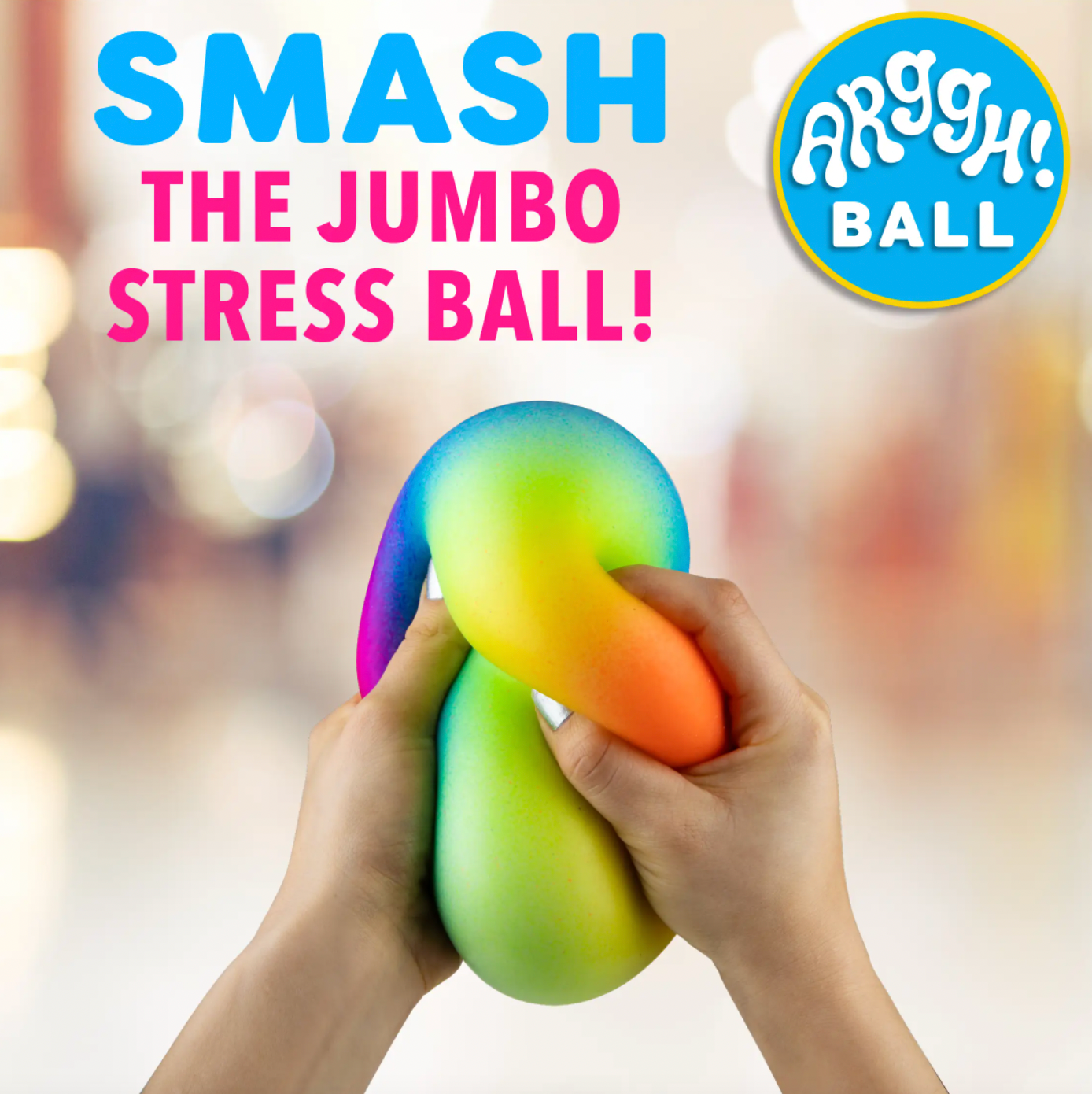 Arggh! Rainbow Fidget Ball | Large Sensory Stress Ball