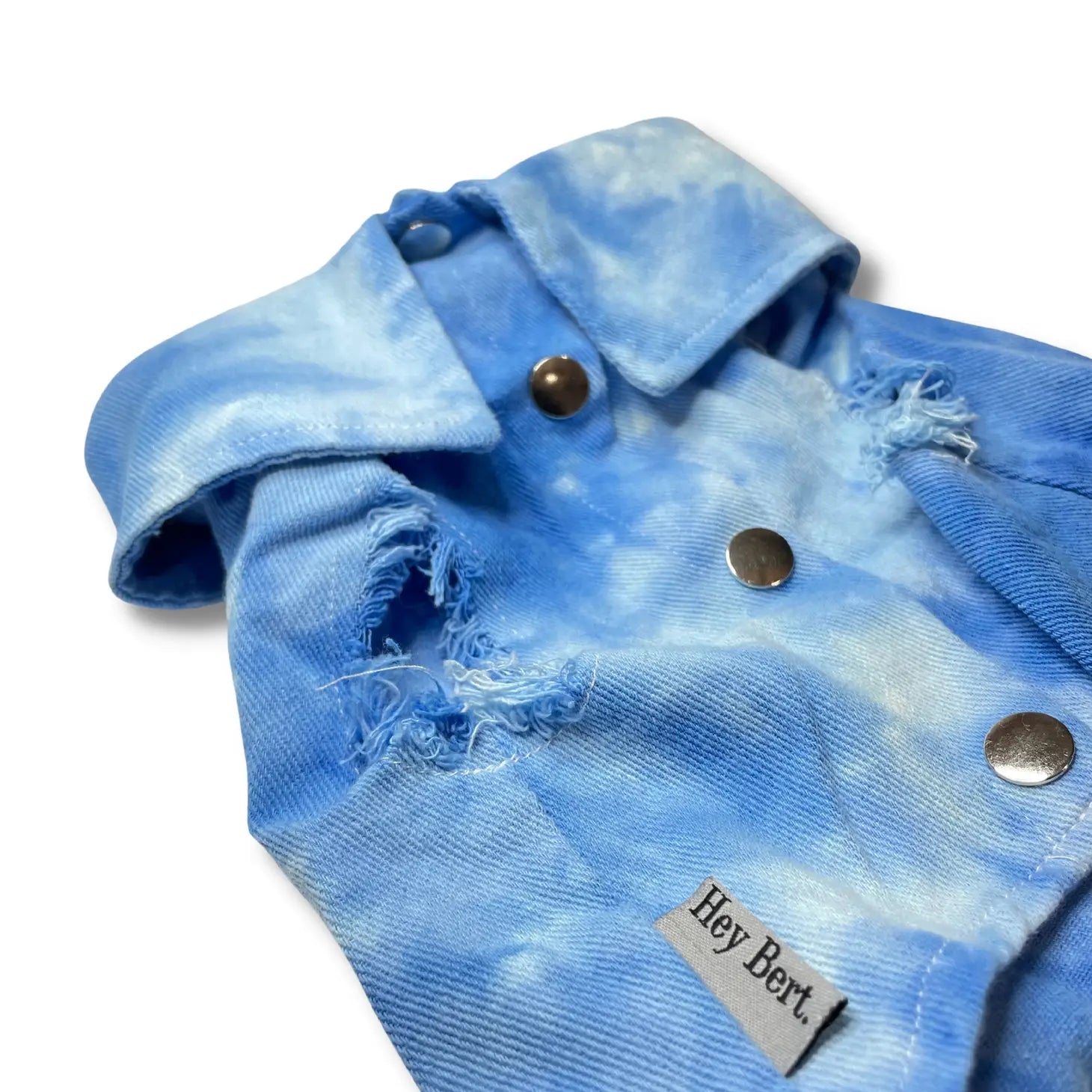 Blue Tie-Dye Dog Denim Jacket (5 sizes)