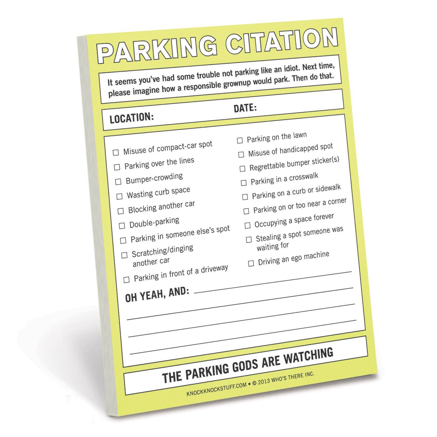 Parking Citation Nifty Notes (Yellow)
