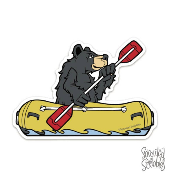 Rafting Bear Sticker - Outdoors Adventure Cute | Madam Clutterbucket's ...