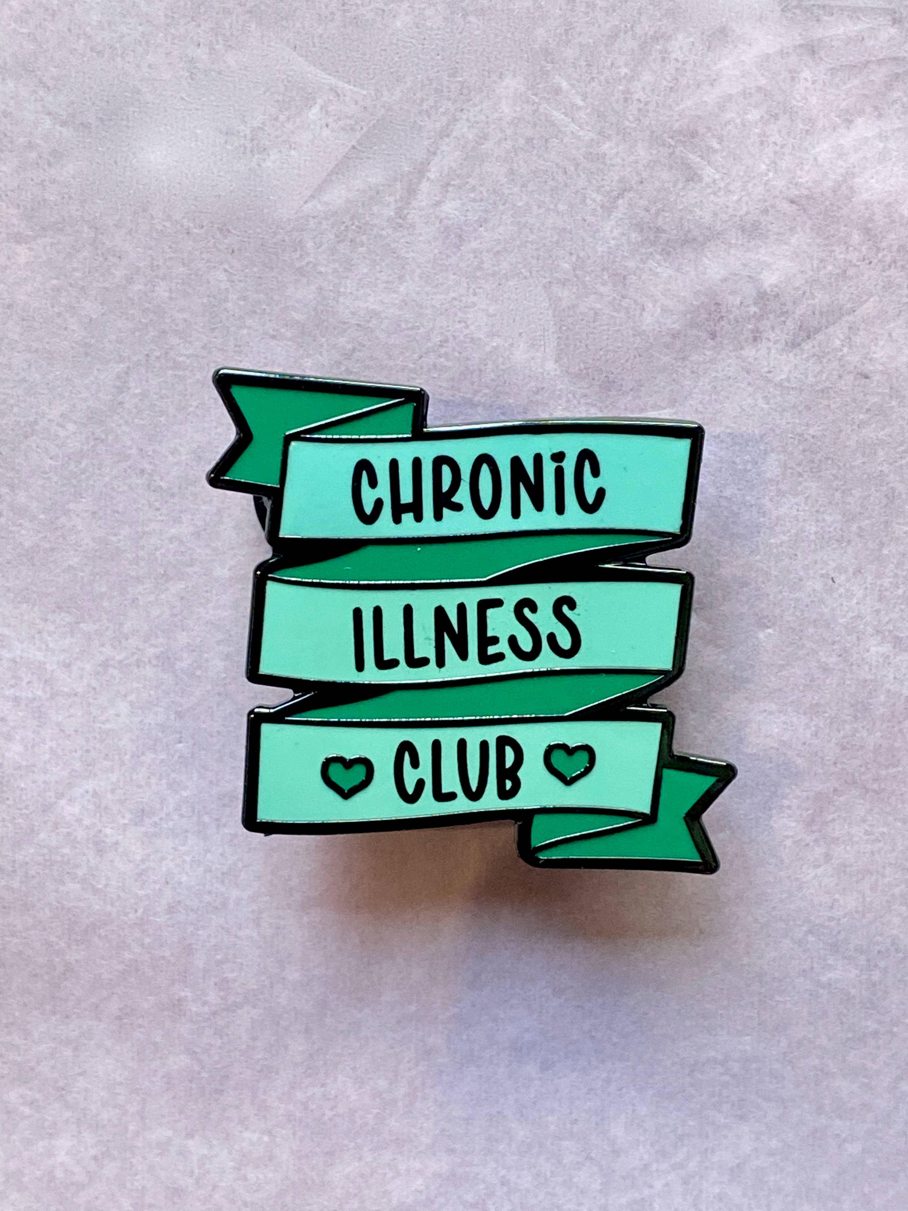 Invisible chronic club ribbon enamel pin