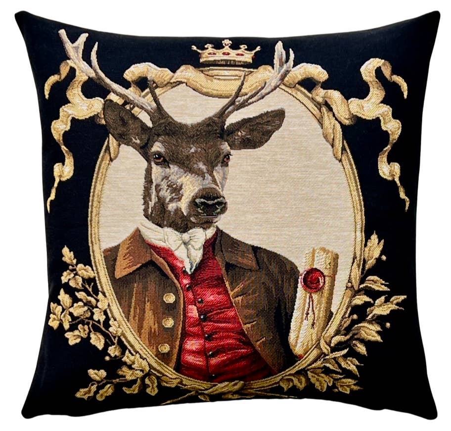 stag pillow cover - forest decor - stag cushion