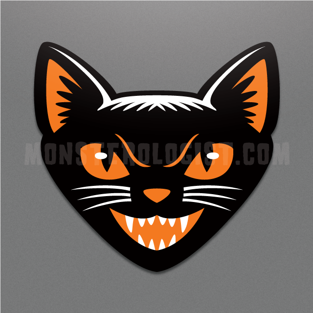 Black Cat Vintage Halloween Sticker