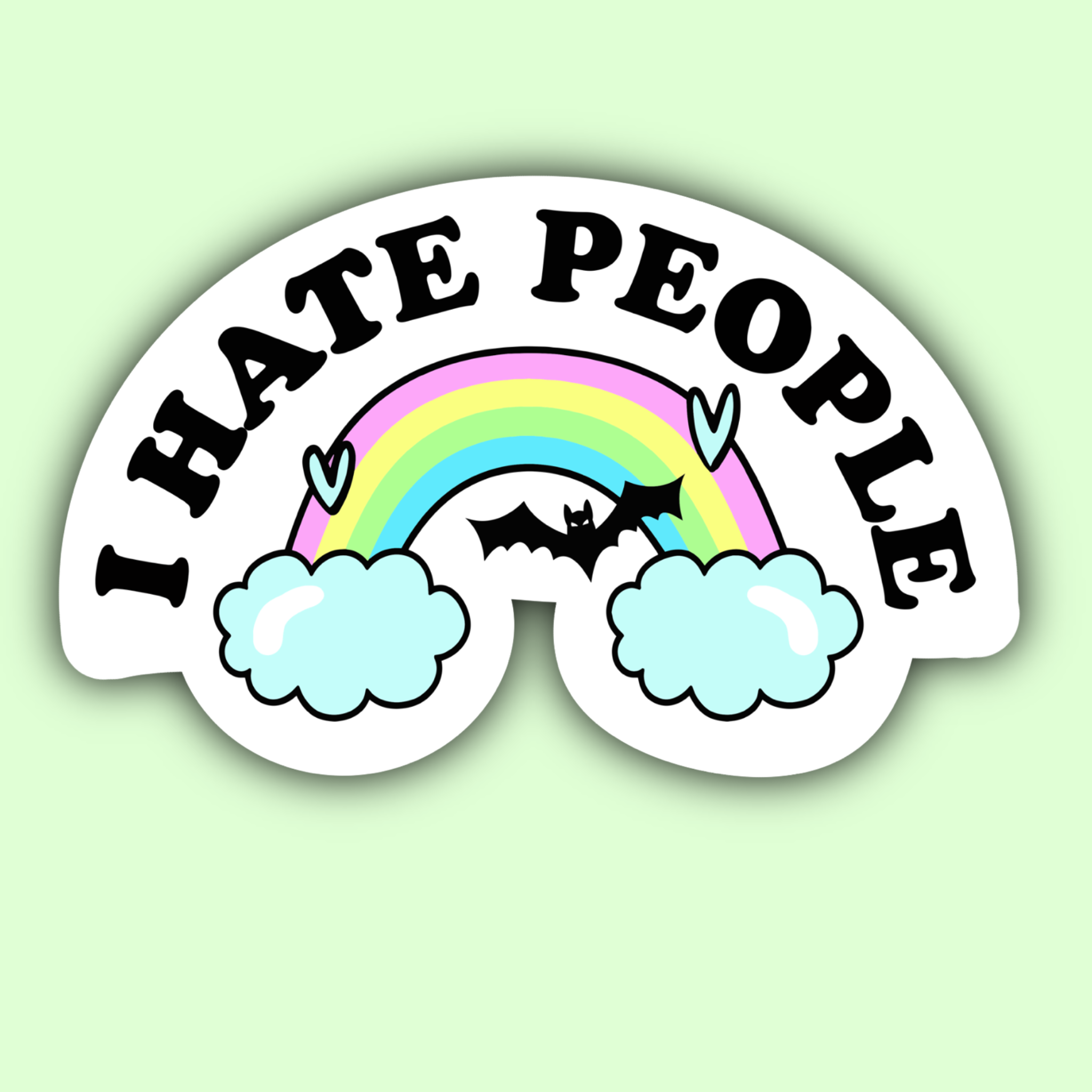 I Hate People Rainbow Pastel Goth Sticker